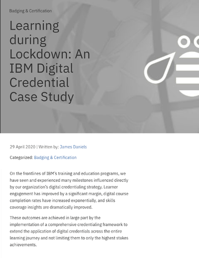 Learning During Lockdown, An IBM Digital Credential Case Study image