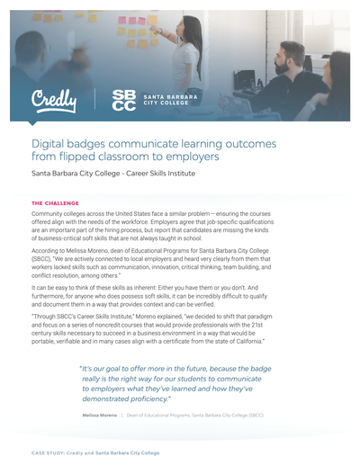 Digital badges communicate learning outcomes from flipped classroom to employers image